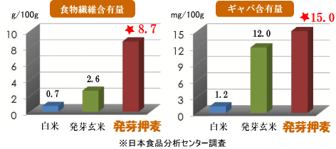 食物繊維含有量ギャバ含有量